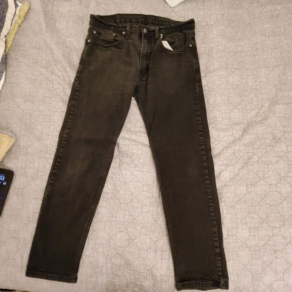 502 Levi's Black Distressed Jeans 34W x 30L